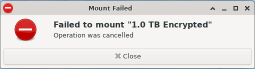 Mount Failure Notice Xfce